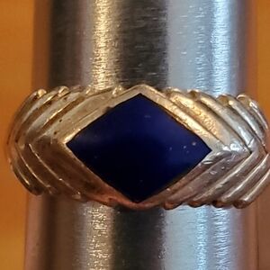 Blue Sterling Silver Ring